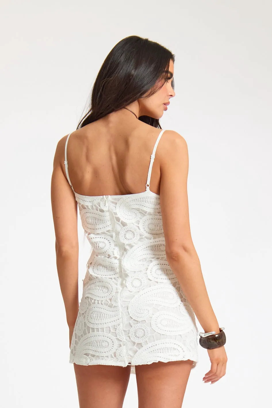 Paisley Crochet Cami A-Line Dress