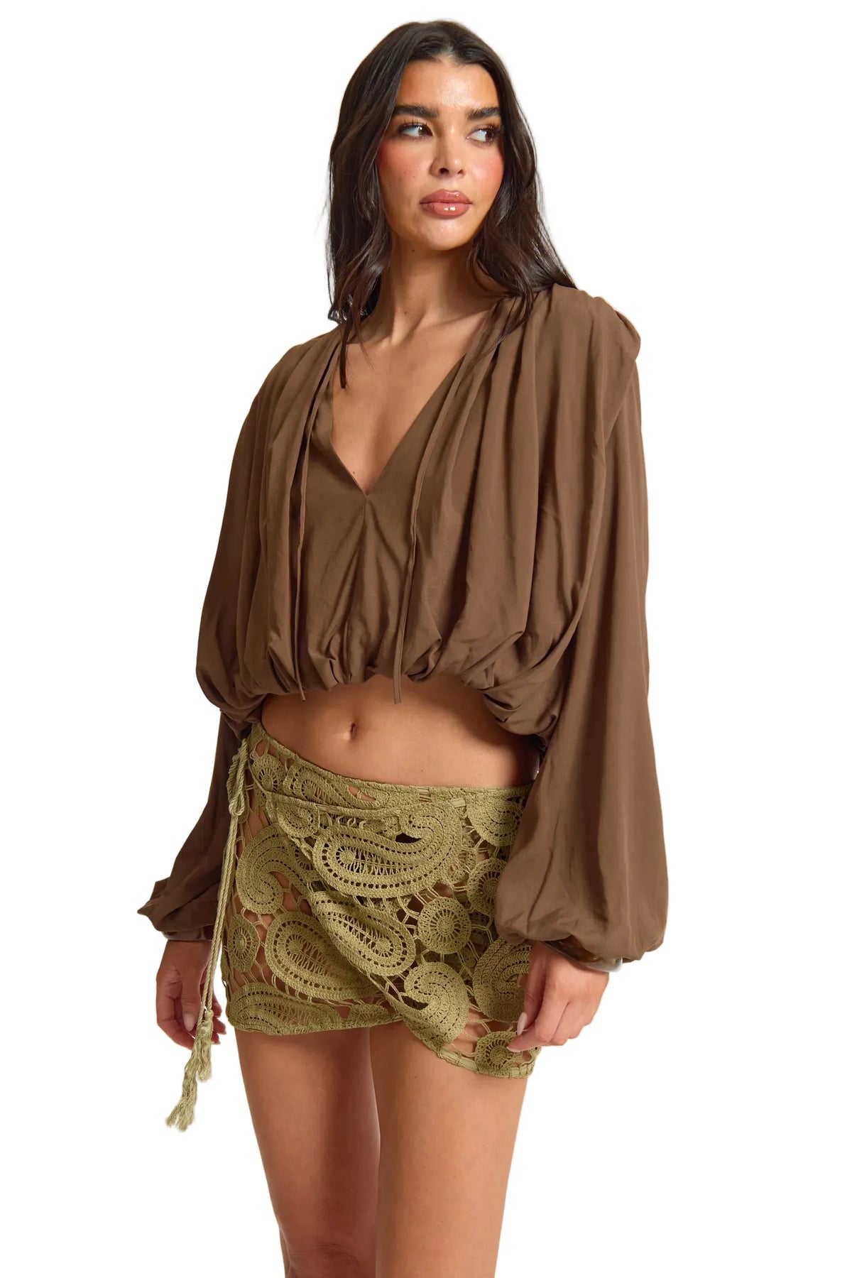 Paisley Crochet Tassel Wrap Beach Skirt