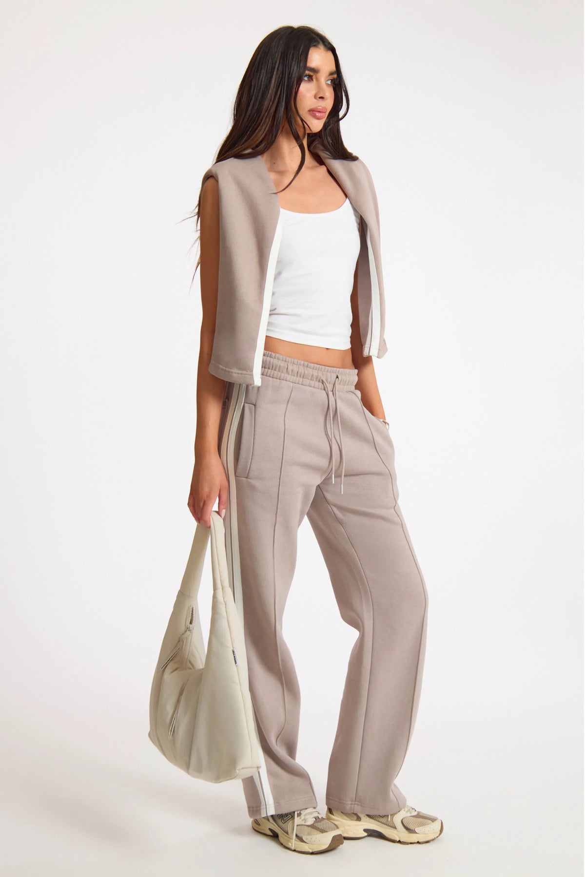 Dove Sport Stripe Adjustable Waist Jogger