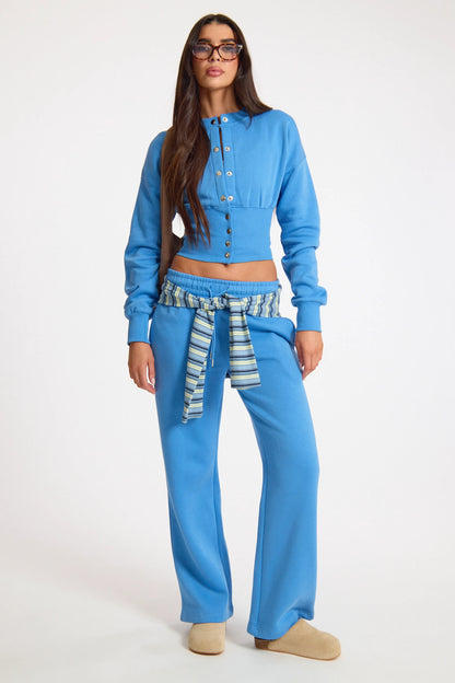 Cobalt Blue Straight Leg Joggers