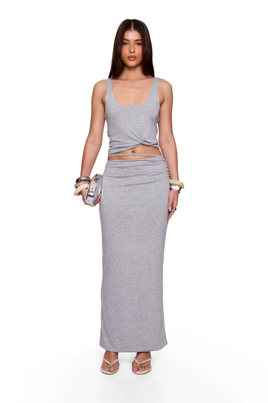 Grey Marl Strap Maxi Skirt