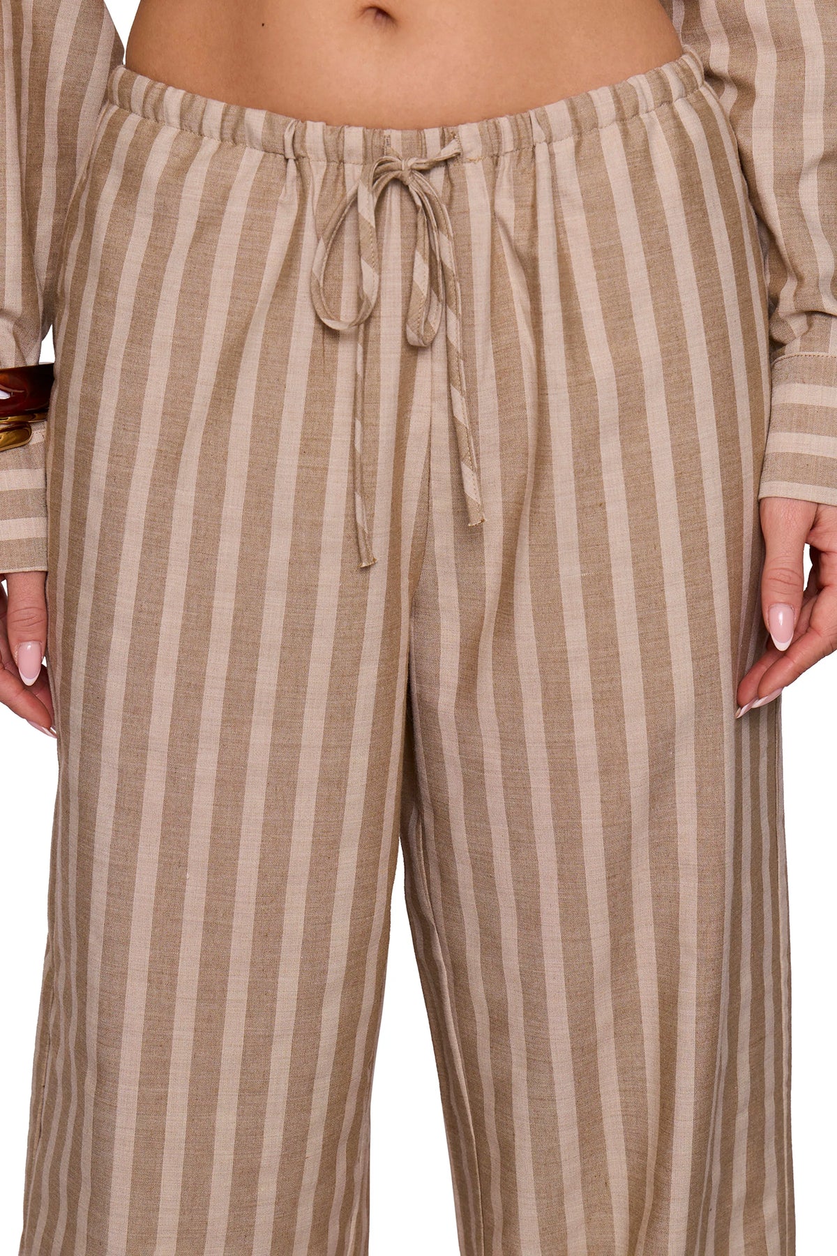 Brown Stripe Wide Trouser