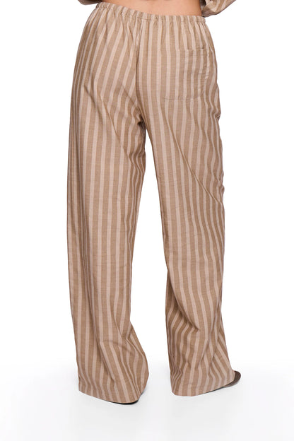 Brown Stripe Wide Trouser