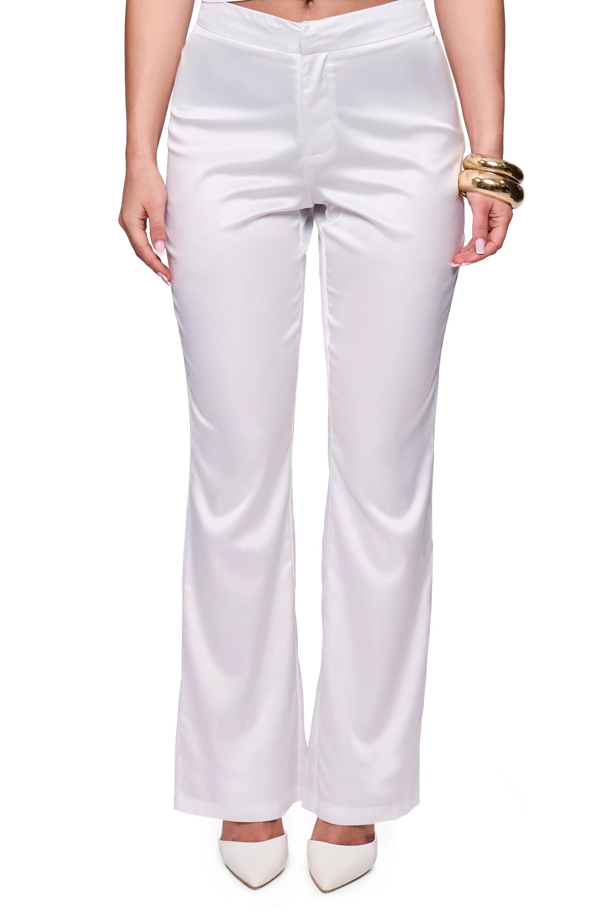 White Straight Trouser