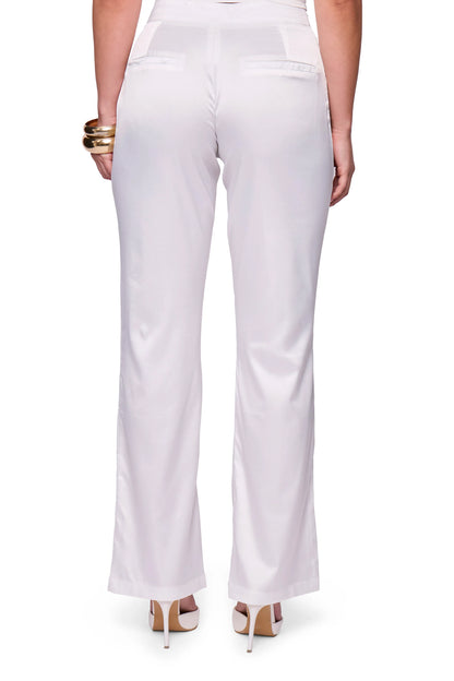 White Straight Trouser