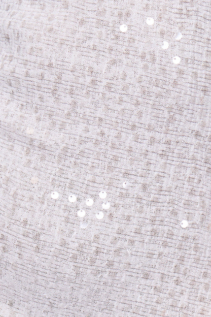 White Sequin Midi Dress