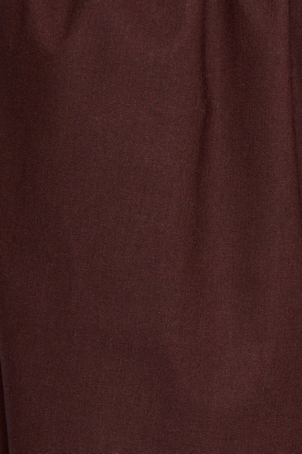 Brown Linen Blend Wide Trouser
