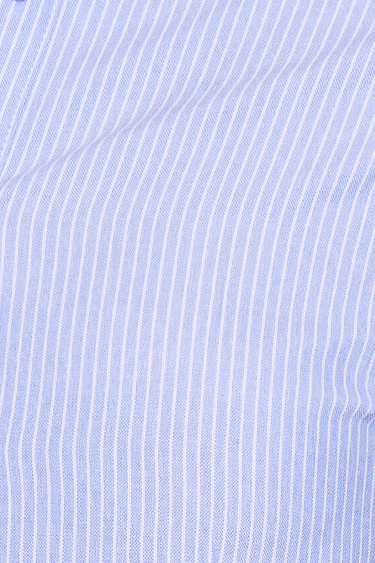 Blue Pinstripe Cinched Shirt