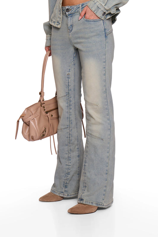 Blue Washed Denim Flare
