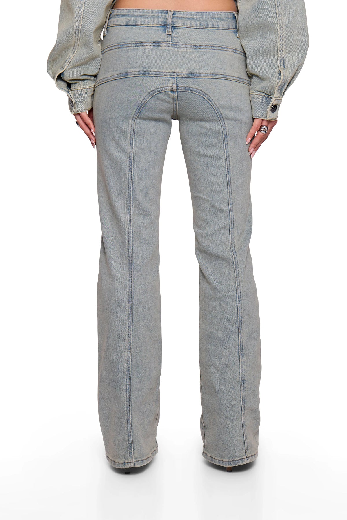 Blue Washed Denim Flare