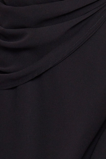 Black Plunge Silver Trim Maxi Dress