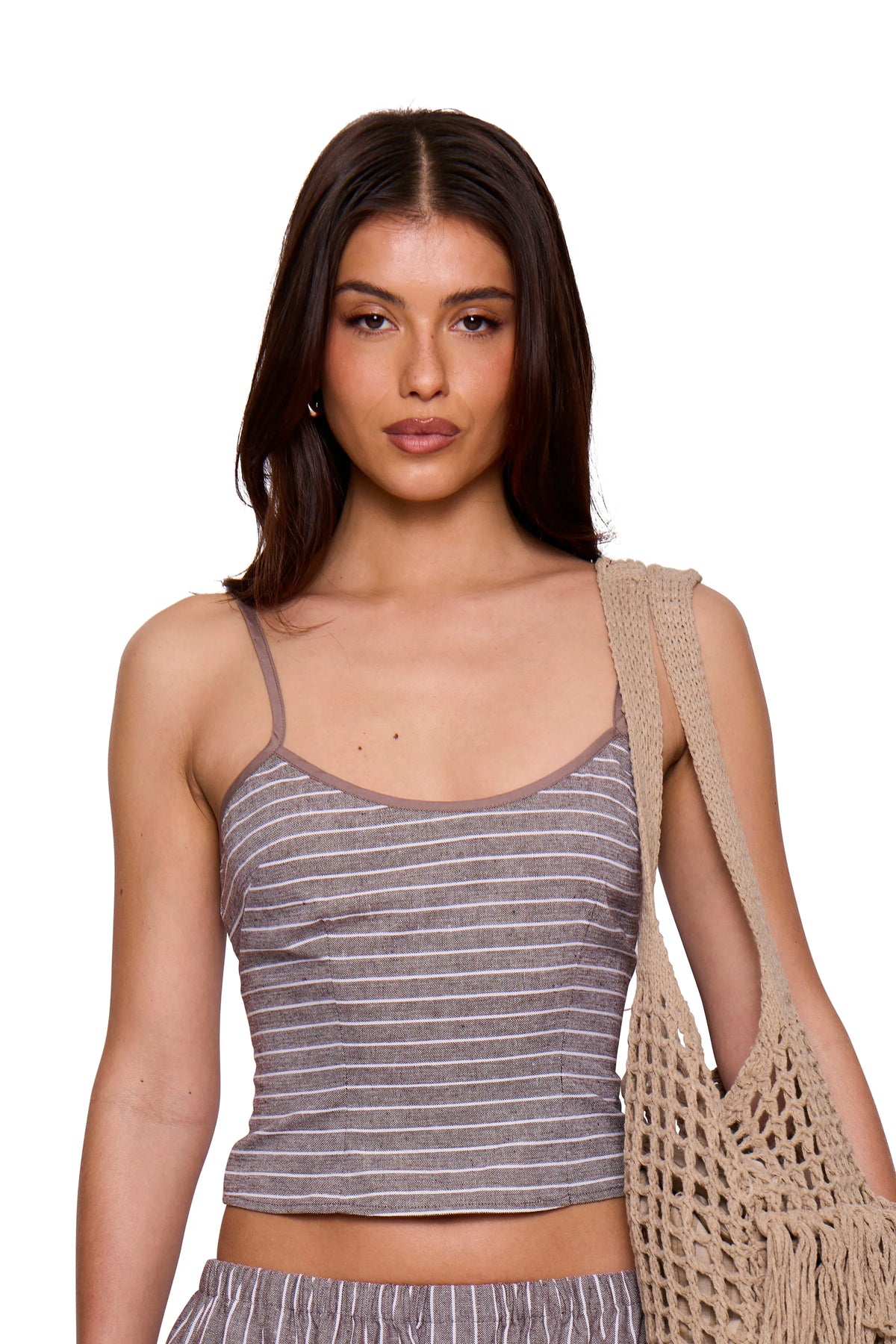 Brown Pinstripe Cami