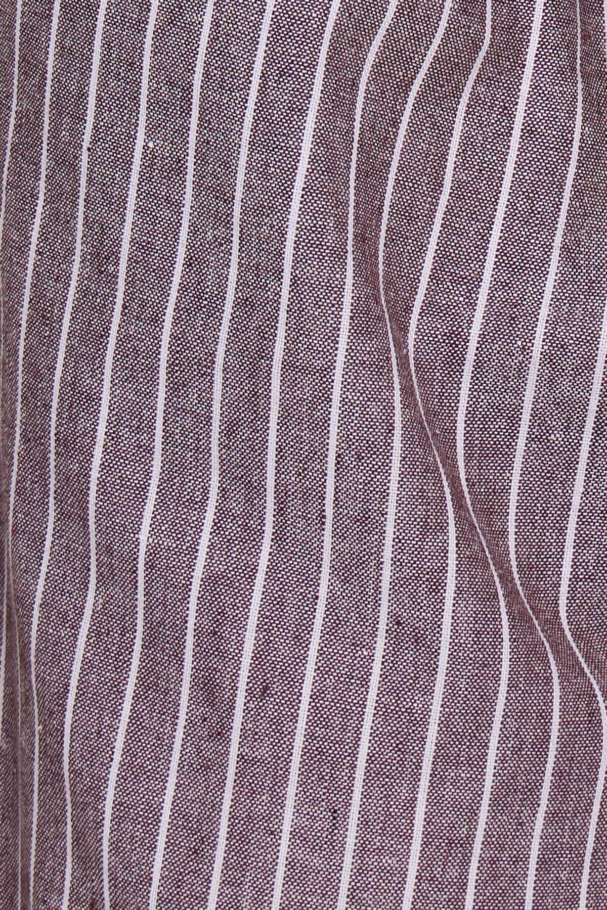 Brown Pinstripe Button Wide Trouser