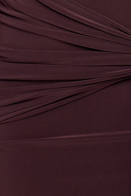 Chocolate Drape Mini Dress