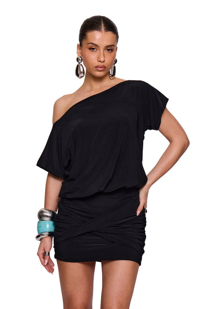 Black Twist Mini Dress