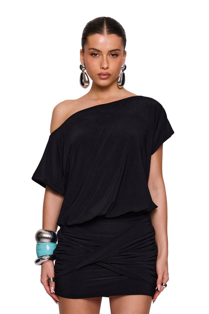 Black Twist Mini Dress